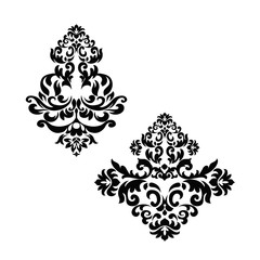 Damask white and black ornament.Traditional pattern.Decorative element eastern tracery.Floral ,victorian,baroque,Indian design. Texture for arabic wallpapers.