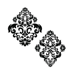 Oriental vector damask patterns for greeting cards and wedding invitations.

