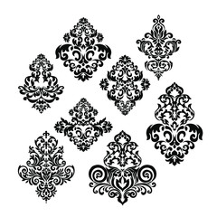 Oriental vector damask patterns for greeting cards and wedding invitations.

