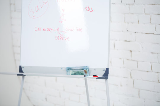 Photo Of A White Board For Writing Plans With A Marker