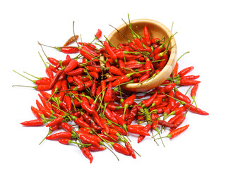 Fototapeta premium red hot chili peppers, isolated on white