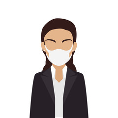 business woman using face mask isolated icon vector illustration design
