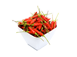 red hot chili peppers, isolated on white