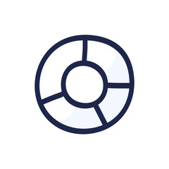 Simple doodle of a pie chart. Cartoon hand draw vector illustration element.