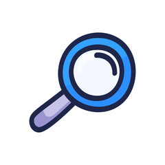 Hand drawn magnifier doodle icon. Hand drawn black outline cartoon style vector illustration