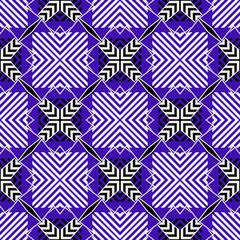 Fototapeta na wymiar Colorful zigzag seamless pattern. Vector textured zig zag background. Geometric abstract repeat backdrop. Stripes, shapes, zigzag lines, squares, rhombus, arrows. Grunge striped modern ornaments