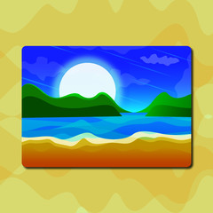 Fototapeta premium landscape with mountains and sea