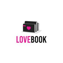 Love Book Logo Template Design Vector, Emblem, Concept Design, Creative Symbol, Icon