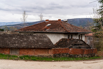 Abandoned old town, village houses