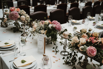photo of a wedding location with dinner tables