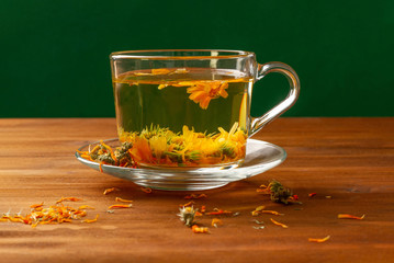 Tea made of calendula is a therapeutic tea for various ailments.
 
