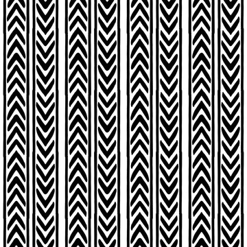 Black ink arrows isolated on white background. Vertical view. Seamless pattern. Hand drawn vector graphic illustration. Texture.