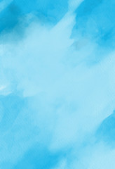 Fototapeta premium Abstract cyan blue watercolor background, vintage style. Aged paper texture for artwork and photography