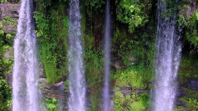 Aerial Waterfall with Drone in Colombia Jungle Cano Canoas