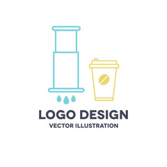 aeropress and coffee cup icon