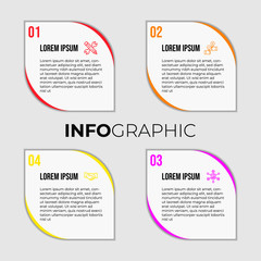 Illustration of Modern Business colorful infographic with title,elements, creative,shapes - vector