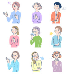 困る中高年女性9人　セット