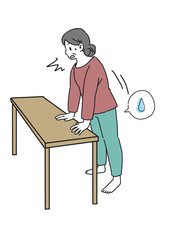 尿漏れで焦る女性のイラスト