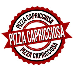 Pizza capricciosa label or sticker