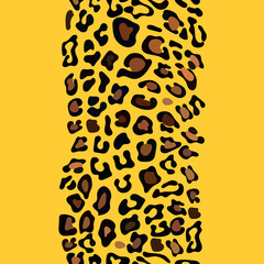 Vector Seamless pattern of leopard skin on yellow pastel background, Leopard print background with modern style, illustration Wild Animals pattern for textile, wall paper and wrapping gift