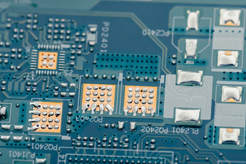 printed circuit board (pcb), macro view