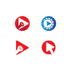 Set Play Logo Template vector