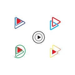 Set Play Logo Template vector