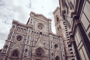 Fototapeta premium The cities are empty. Spot of an empty Florence city centre, Italy during Coronavirus Covid-19 quarantine. Florence, Italy. April 30, 2020.