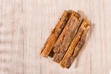 bark of medicinal plant cat's claw, uncaria tomentosa