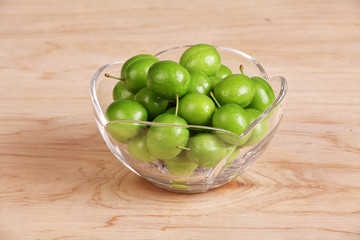 Greengages, Reine Claudes on wooden background.