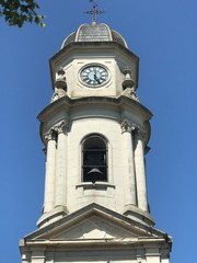 bell tower with a clock