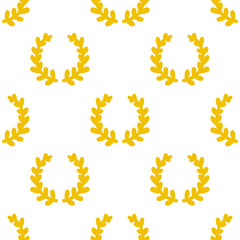 laurel wreath seamless doodle pattern