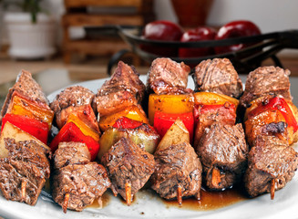 Delicious meat skewer