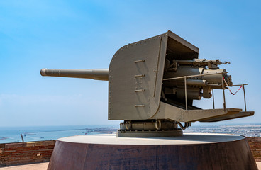 old cannon in the Montjuïc Castle Barcelona Spain