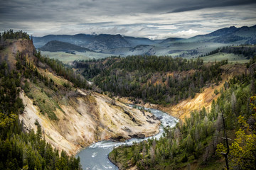 Fototapeta na wymiar Dramatic landscape of Yellowstone National Park