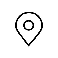 Vector Black Location Icon On White Background.