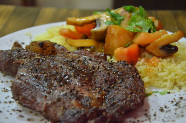 meat steak shish kebeb tahini