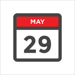 May 29 calendar icon w day of month