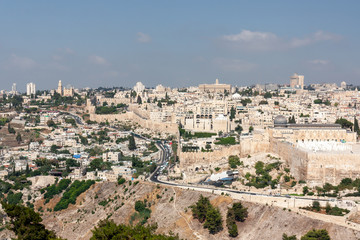 Fototapeta na wymiar View of the Old City of Jerusalem