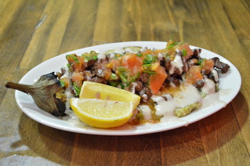 meat steak shish kebeb tahini