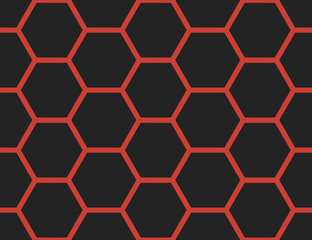 Seamless geometric pattern, texture or background vector in black, red colors.