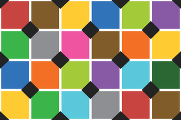 Seamless geometric pattern, texture or background vector, different colors.