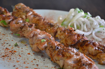meat steak shish kebeb tahini