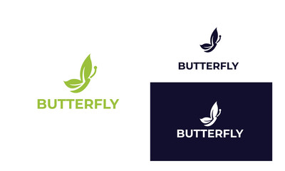 Colorful butterfly logo with modern style can be used for business, spa, fashion, cosmetics, salon, health care, In design with a monarch, wings, Papilio, given black and white color, vector EPS 10