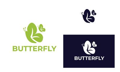Colorful butterfly logo with modern style can be used for business, spa, fashion, cosmetics, salon, health care, In design with a monarch, wings, Papilio, given black and white color, vector EPS 10