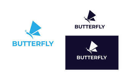 Colorful butterfly logo with modern style can be used for business, spa, fashion, cosmetics, salon, health care, In design with a monarch, wings, Papilio, given black and white color, vector EPS 10