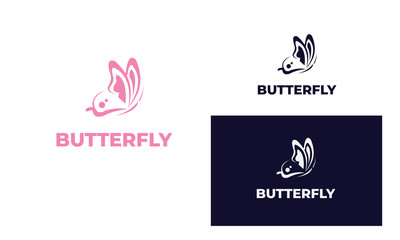 Colorful butterfly logo with modern style can be used for business, spa, fashion, cosmetics, salon, health care, In design with a monarch, wings, Papilio, given black and white color, vector EPS 10