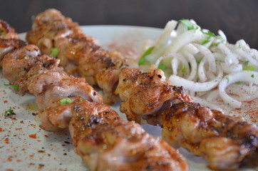 meat steak shish kebeb tahini