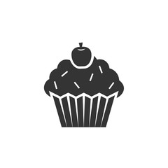 birthday cupcake icon vector illustration design