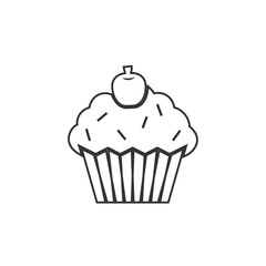 birthday cupcake icon vector illustration design